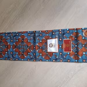 Pagne Wax diam orange et bleu