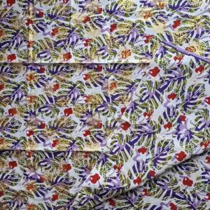 tissu wax feuilles