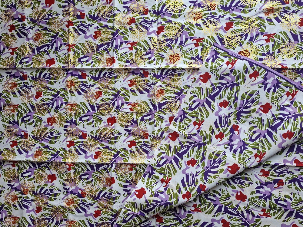 tissu wax feuilles