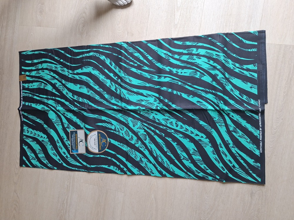 Pagne wax vert et noir