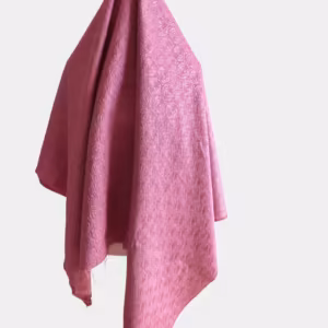 Coupon de tissu brocart rose à motifs cercles et spirales