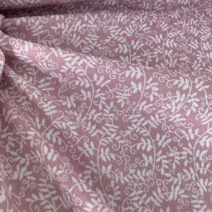 Tissu double gaze de coton lilas fleurie 50 x 140 cm